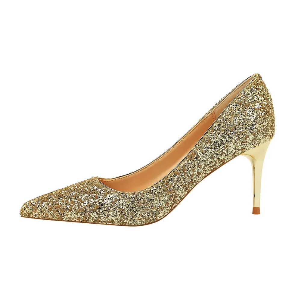 Funki Buys | Shoes | Women's High Heel Glitter Prom Pumps