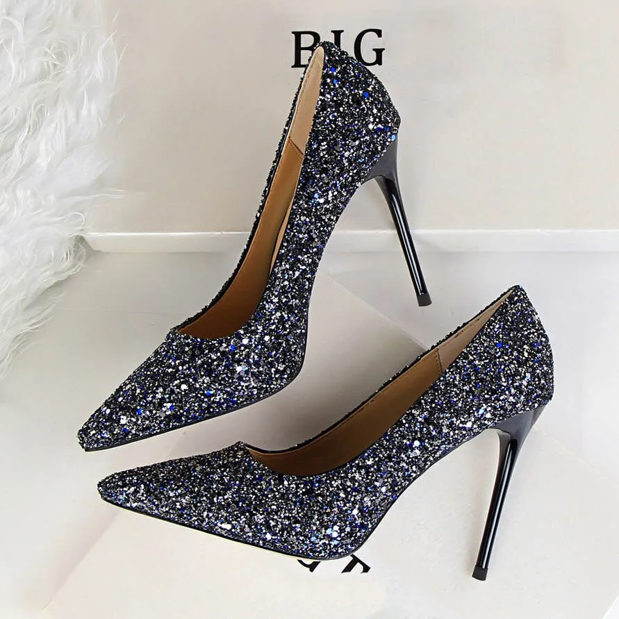 Funki Buys | Shoes | Women's High Heel Glitter Prom Pumps