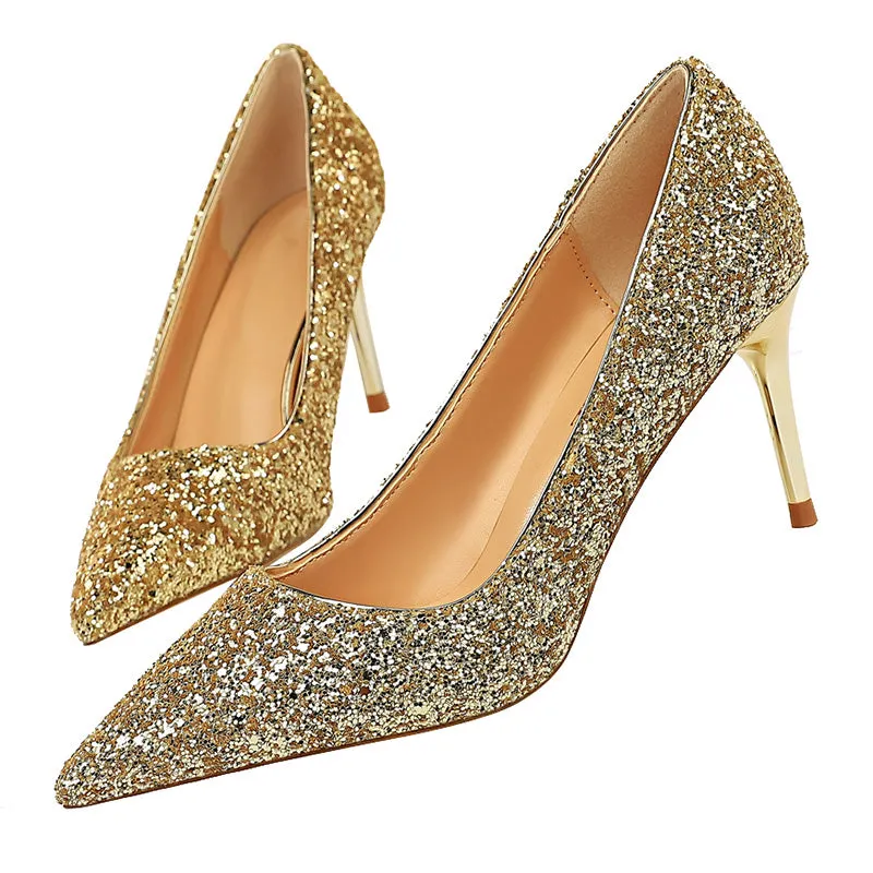 Funki Buys | Shoes | Women's High Heel Glitter Prom Pumps