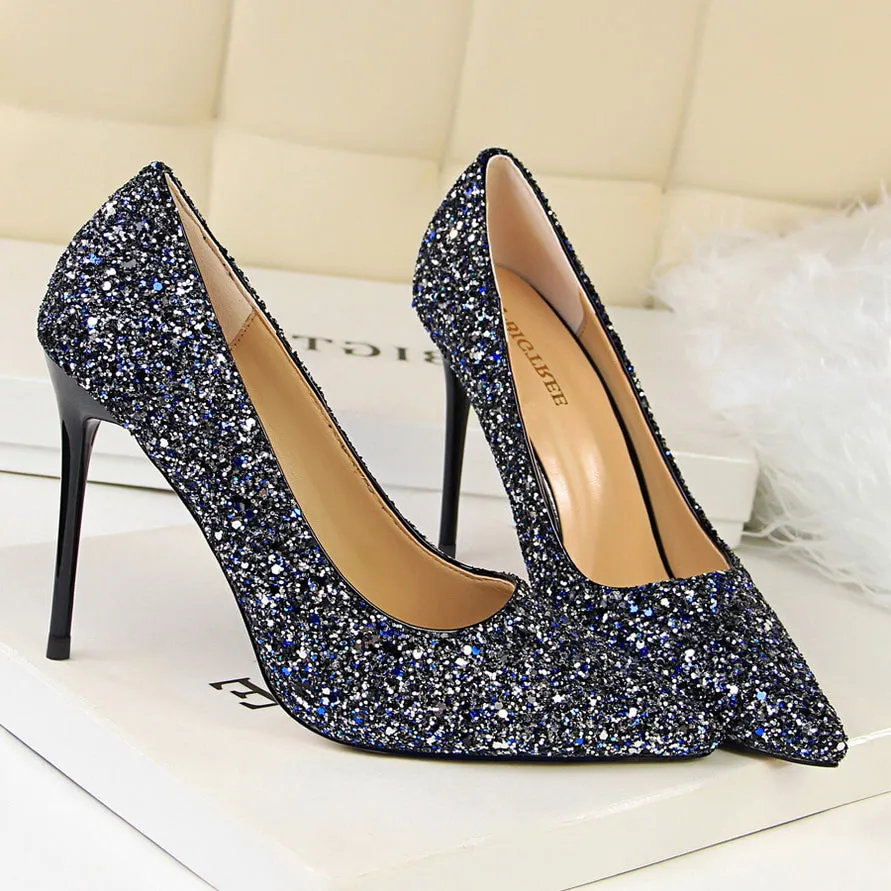 Funki Buys | Shoes | Women's High Heel Glitter Prom Pumps