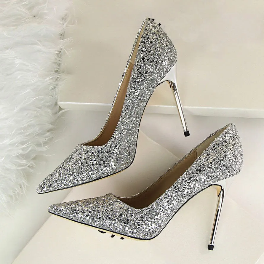 Funki Buys | Shoes | Women's High Heel Glitter Prom Pumps