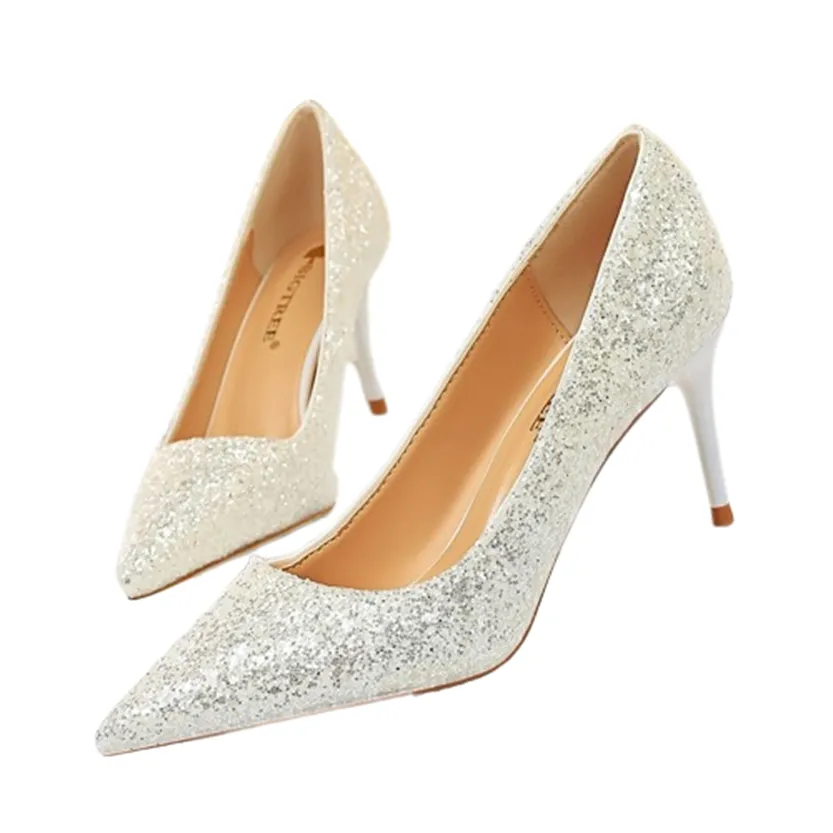 Funki Buys | Shoes | Women's High Heel Glitter Prom Pumps