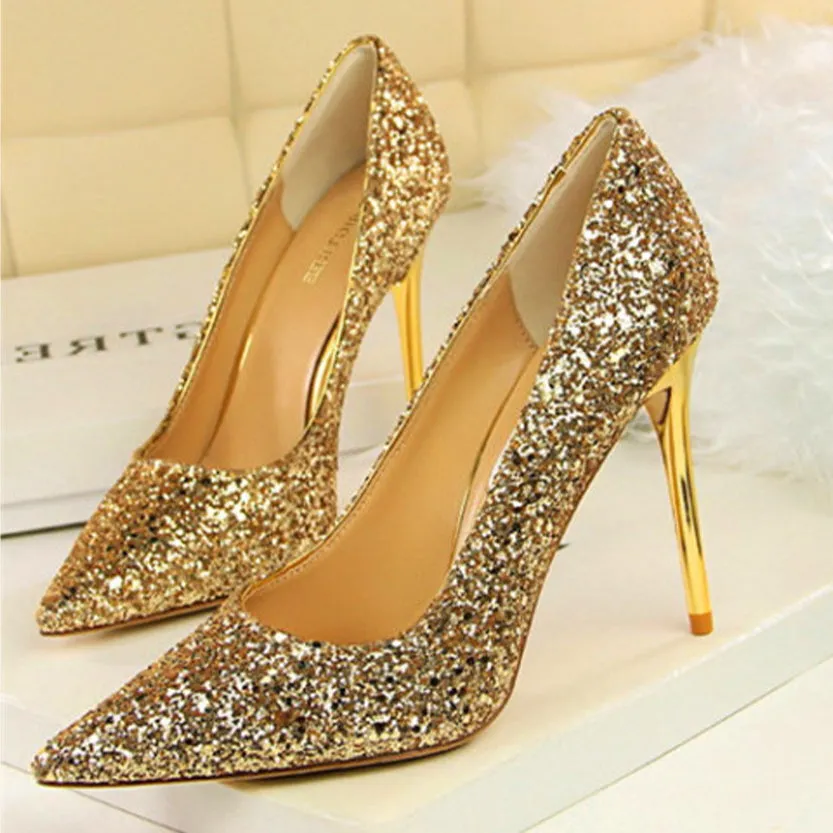 Funki Buys | Shoes | Women's High Heel Glitter Prom Pumps