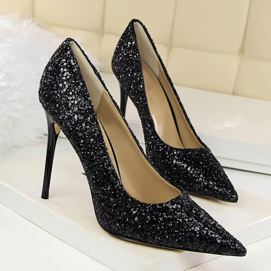 Funki Buys | Shoes | Women's High Heel Glitter Prom Pumps