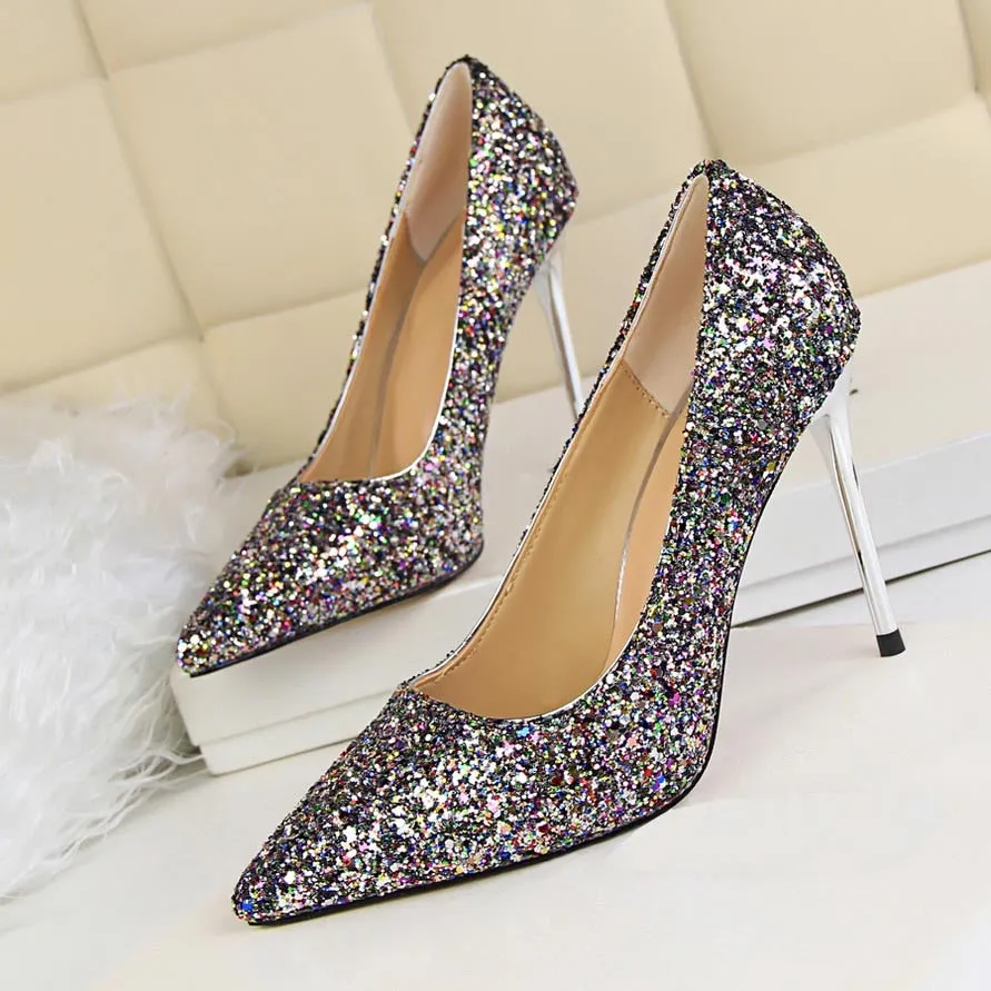 Funki Buys | Shoes | Women's High Heel Glitter Prom Pumps