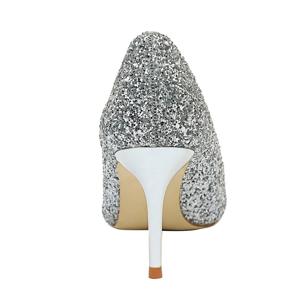 Funki Buys | Shoes | Women's High Heel Glitter Prom Pumps