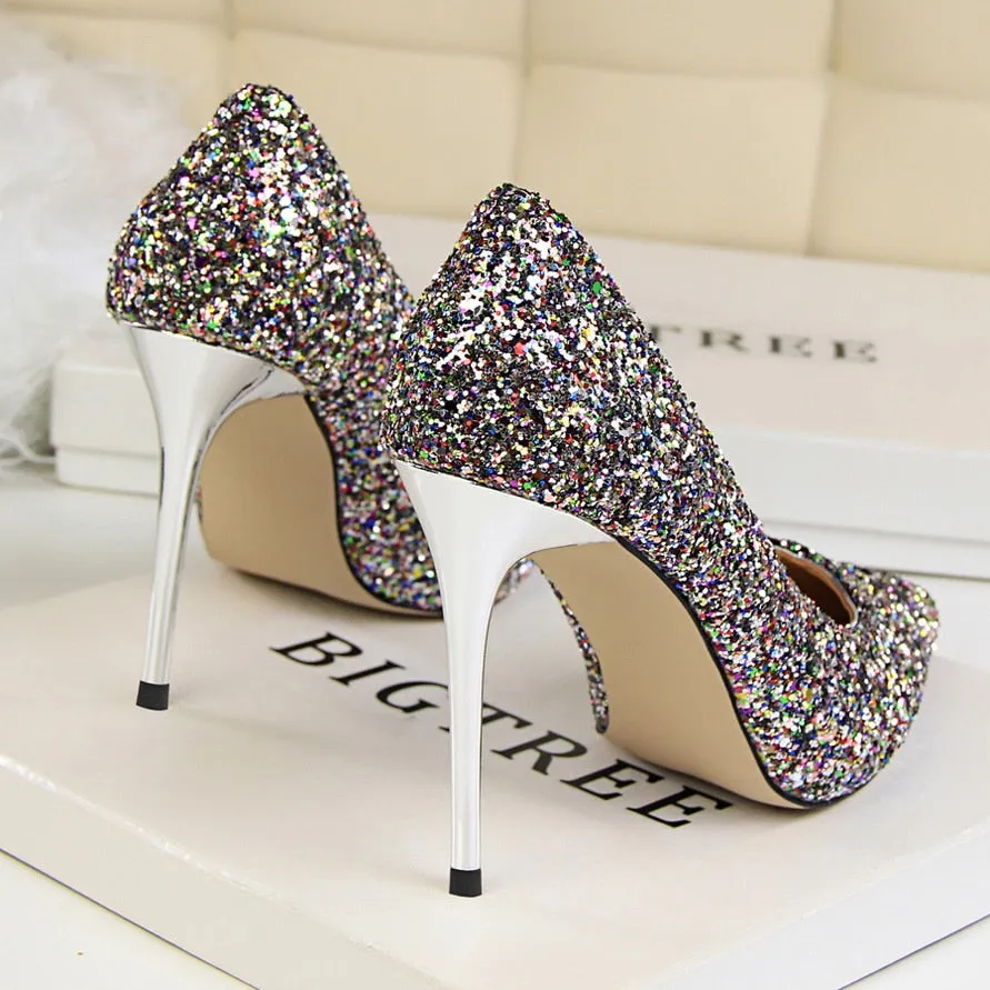 Funki Buys | Shoes | Women's High Heel Glitter Prom Pumps