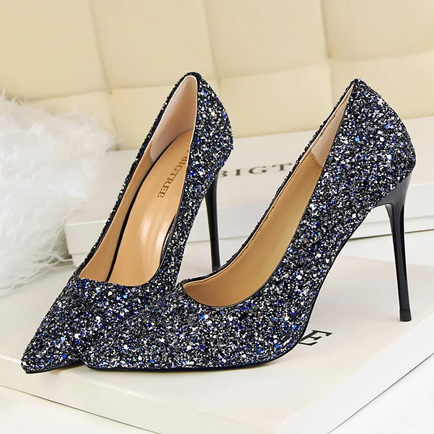 Funki Buys | Shoes | Women's High Heel Glitter Prom Pumps