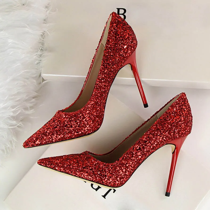 Funki Buys | Shoes | Women's High Heel Glitter Prom Pumps