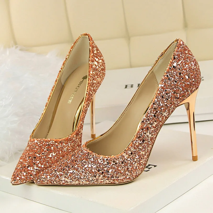 Funki Buys | Shoes | Women's High Heel Glitter Prom Pumps