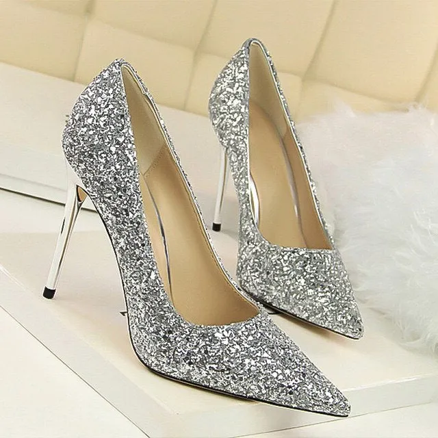 Funki Buys | Shoes | Women's High Heel Glitter Prom Pumps