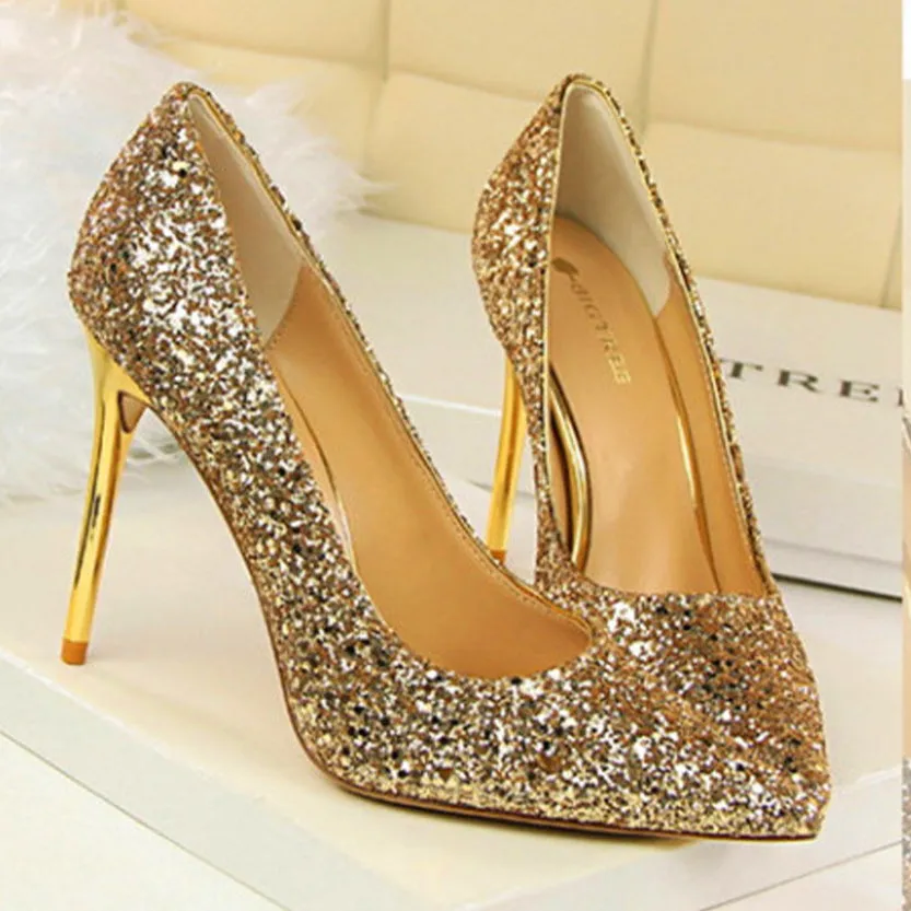 Funki Buys | Shoes | Women's High Heel Glitter Prom Pumps