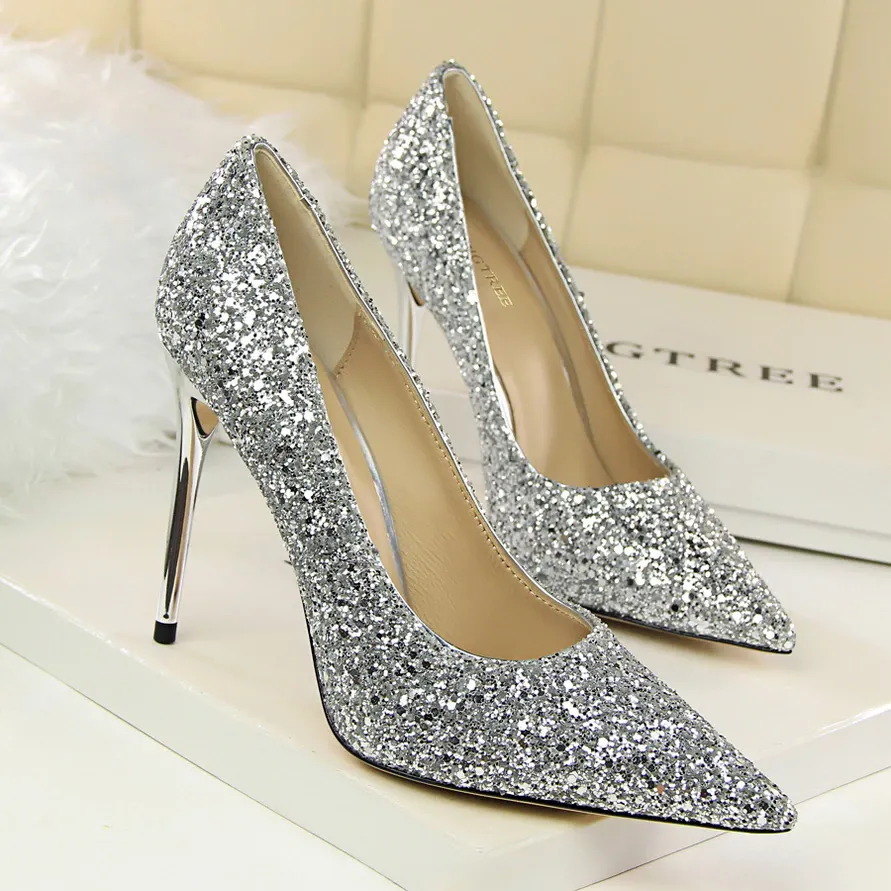 Funki Buys | Shoes | Women's High Heel Glitter Prom Pumps