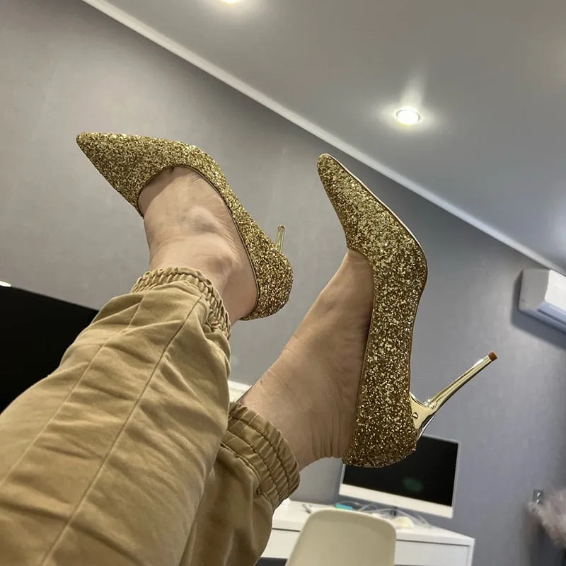 Funki Buys | Shoes | Women's High Heel Glitter Prom Pumps