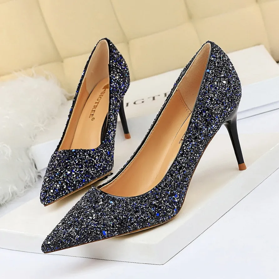 Funki Buys | Shoes | Women's High Heel Glitter Prom Pumps