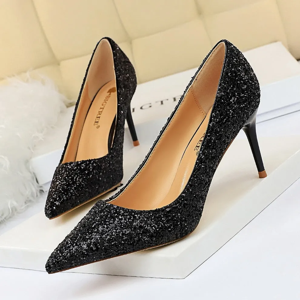 Funki Buys | Shoes | Women's High Heel Glitter Prom Pumps