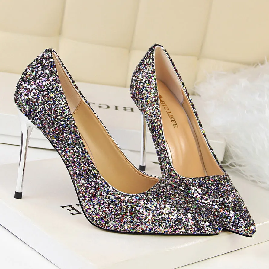 Funki Buys | Shoes | Women's High Heel Glitter Prom Pumps