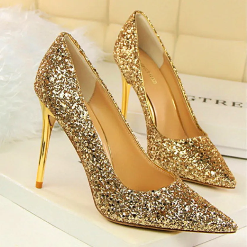 Funki Buys | Shoes | Women's High Heel Glitter Prom Pumps