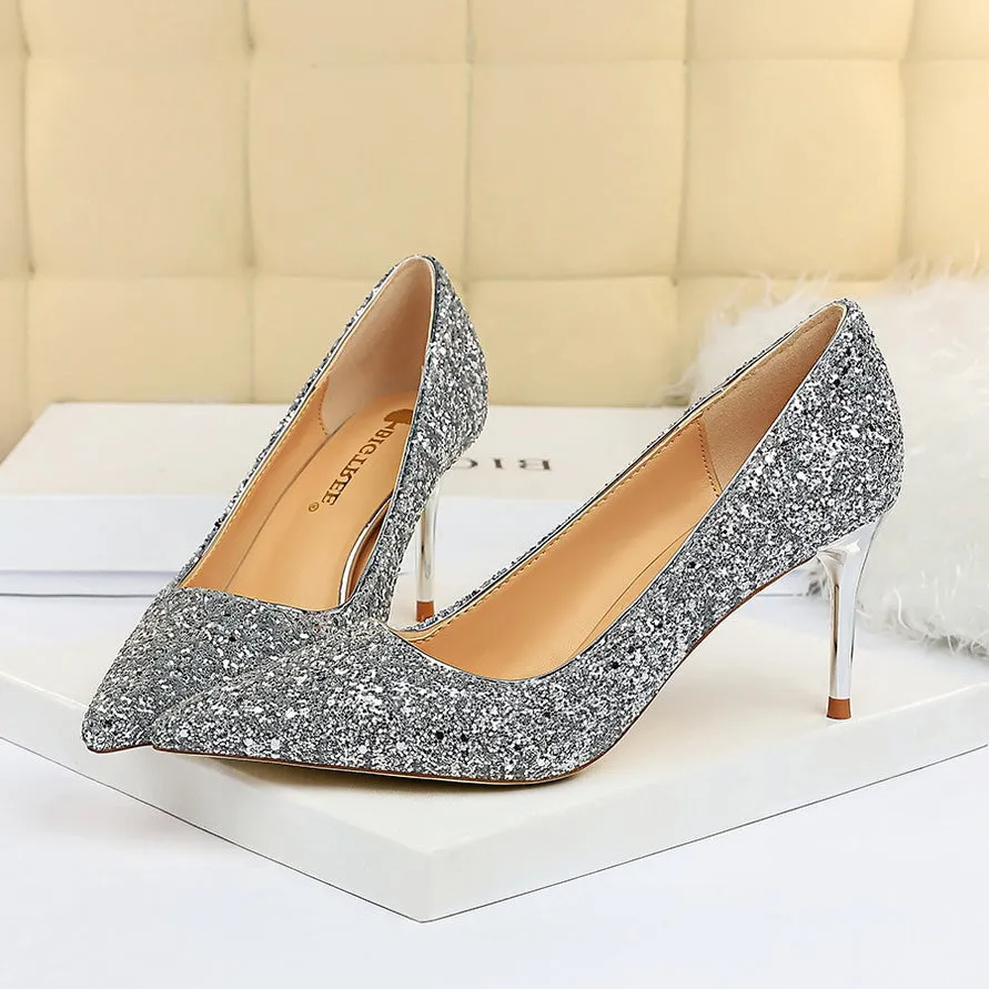 Funki Buys | Shoes | Women's High Heel Glitter Prom Pumps