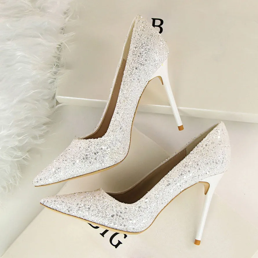 Funki Buys | Shoes | Women's High Heel Glitter Prom Pumps