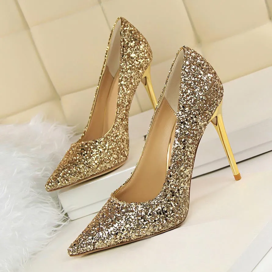 Funki Buys | Shoes | Women's High Heel Glitter Prom Pumps