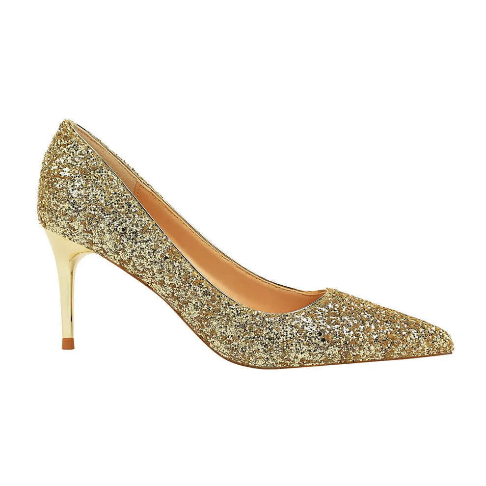 Funki Buys | Shoes | Women's High Heel Glitter Prom Pumps