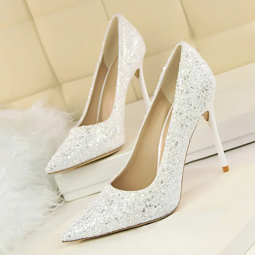 Funki Buys | Shoes | Women's High Heel Glitter Prom Pumps