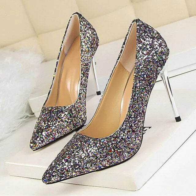 Funki Buys | Shoes | Women's High Heel Glitter Prom Pumps