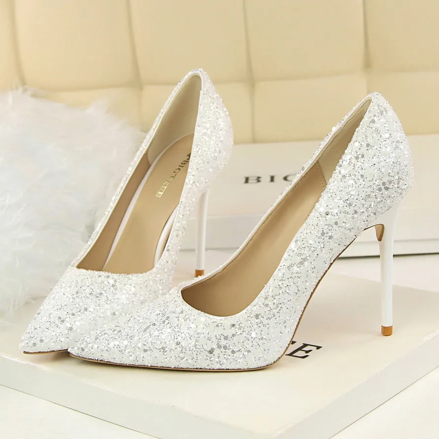 Funki Buys | Shoes | Women's High Heel Glitter Prom Pumps