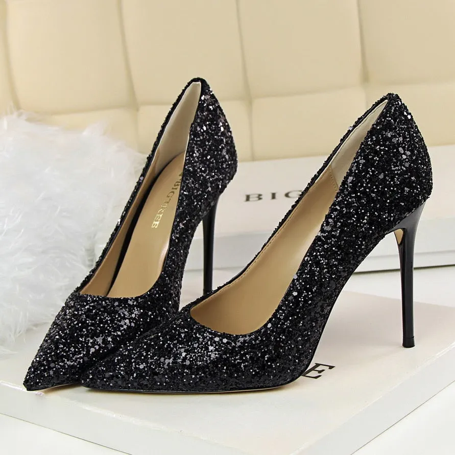 Funki Buys | Shoes | Women's High Heel Glitter Prom Pumps