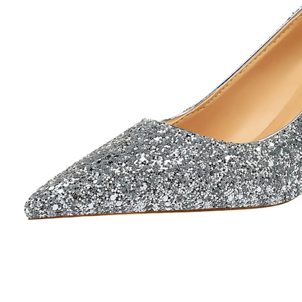 Funki Buys | Shoes | Women's High Heel Glitter Prom Pumps