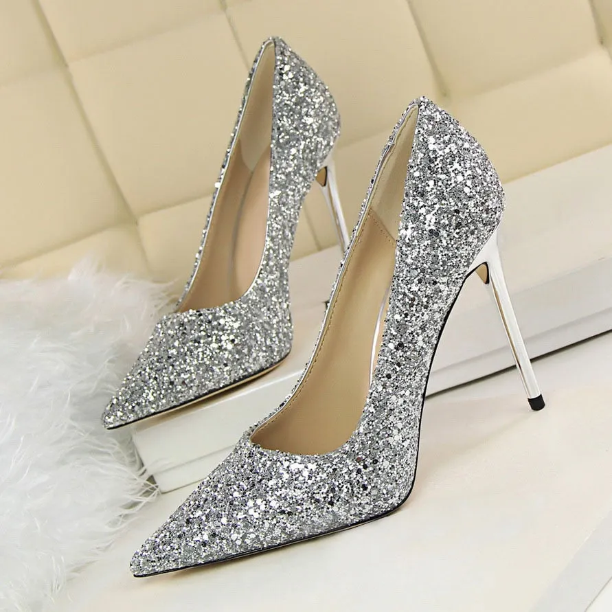 Funki Buys | Shoes | Women's High Heel Glitter Prom Pumps