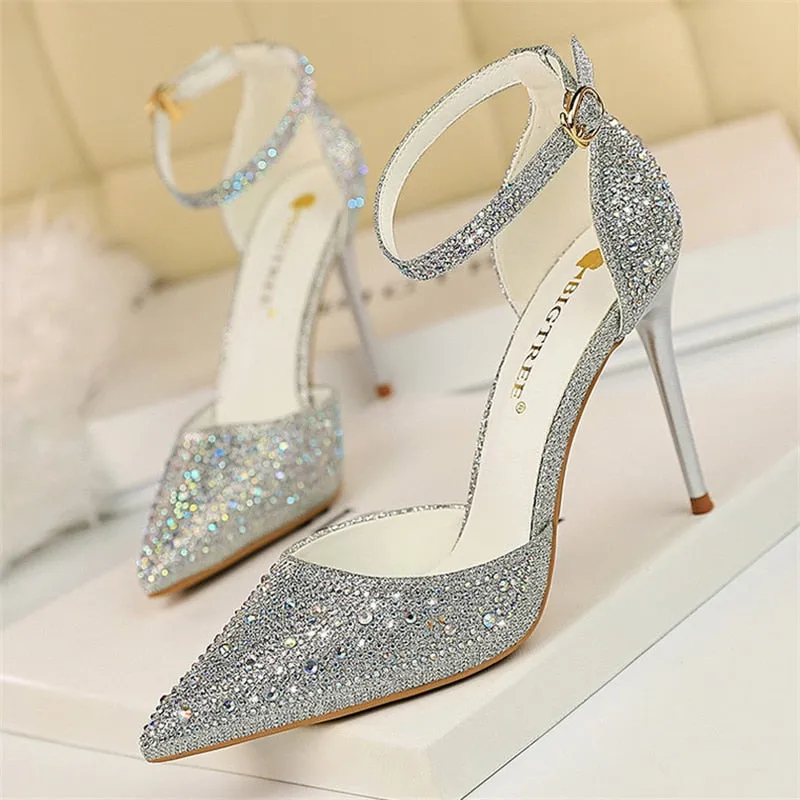 Funki Buys | Shoes | Women's Shiny Rhinestone Designer Heels