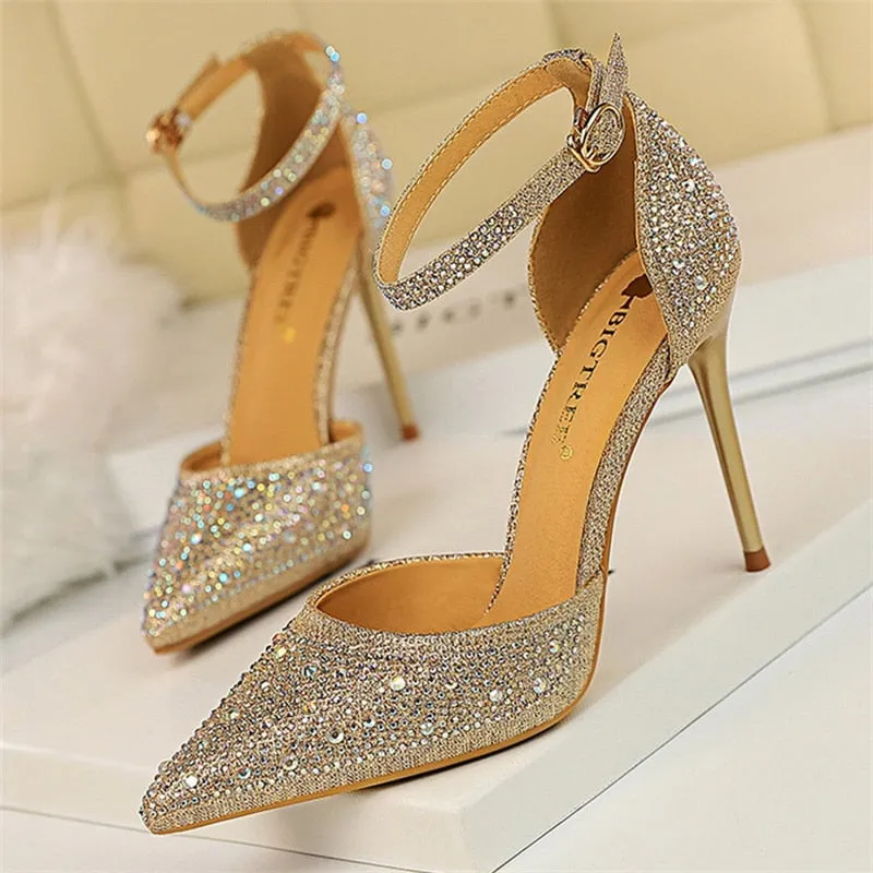 Funki Buys | Shoes | Women's Shiny Rhinestone Designer Heels