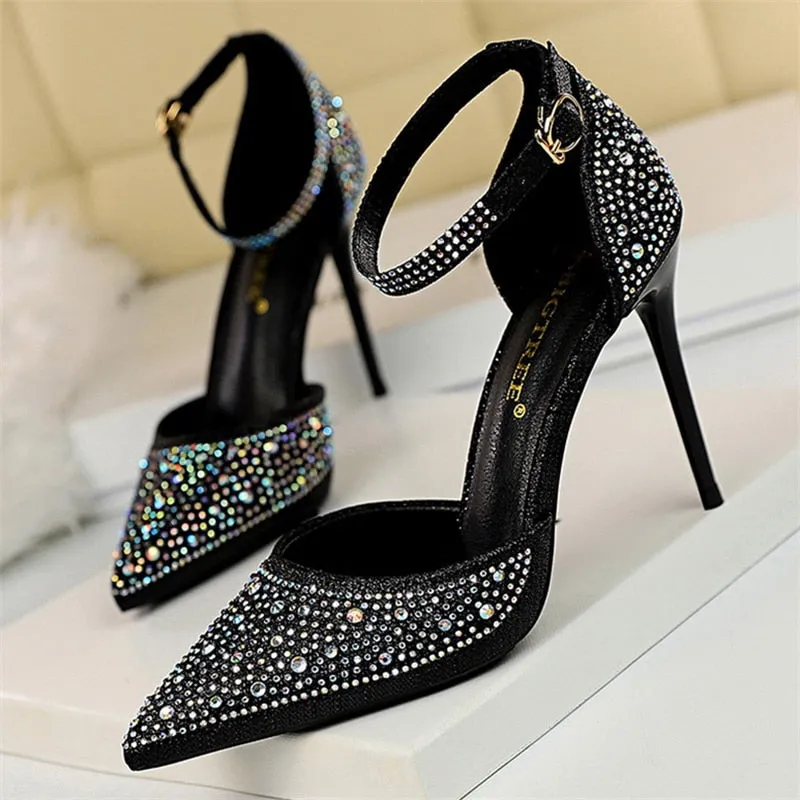 Funki Buys | Shoes | Women's Shiny Rhinestone Designer Heels