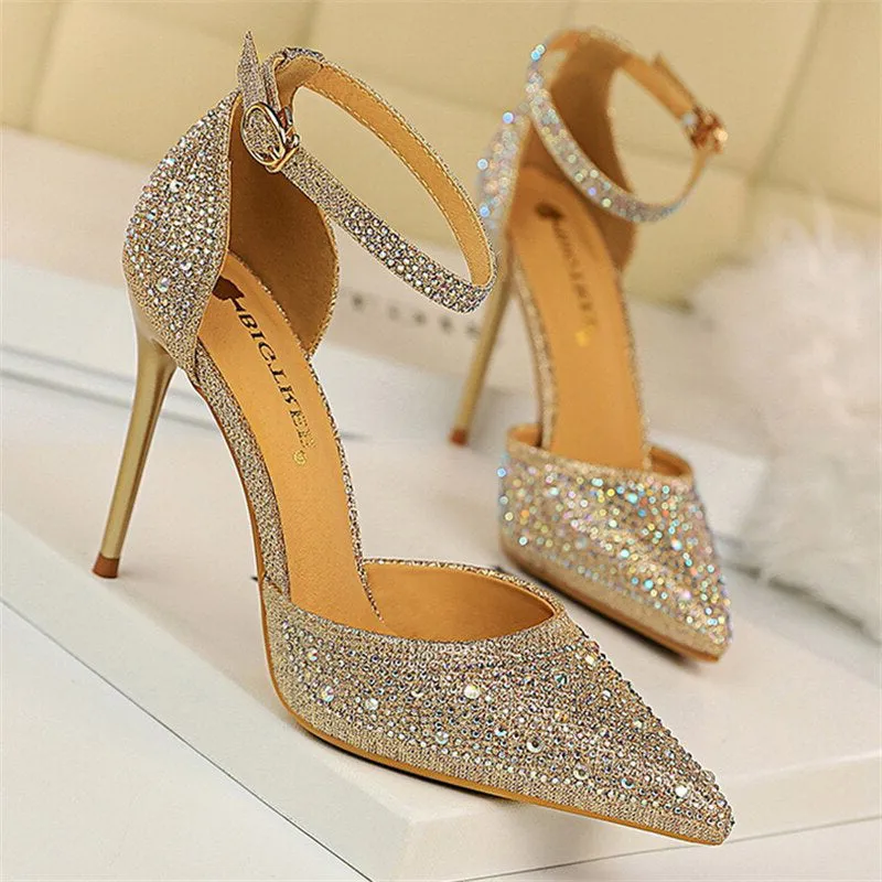 Funki Buys | Shoes | Women's Shiny Rhinestone Designer Heels