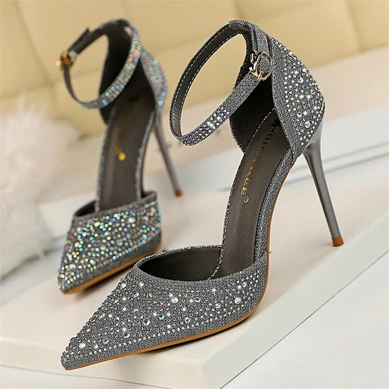 Funki Buys | Shoes | Women's Shiny Rhinestone Designer Heels