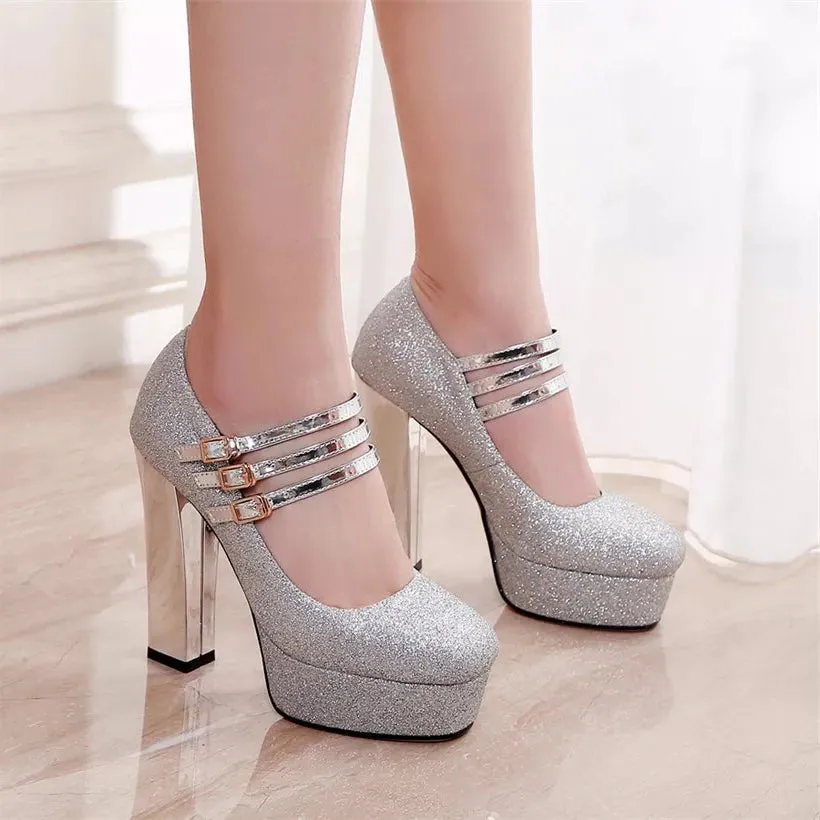 Funki Buys | Shoes | Women's Silver Gold Bling Party Platforms