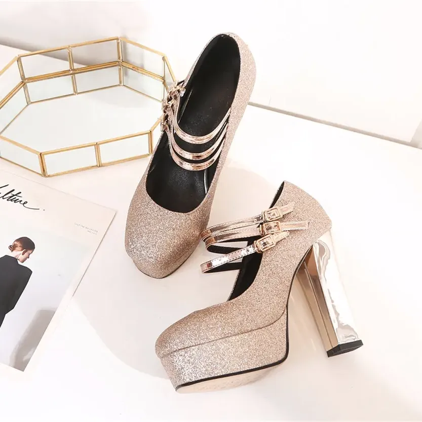 Funki Buys | Shoes | Women's Silver Gold Bling Party Platforms