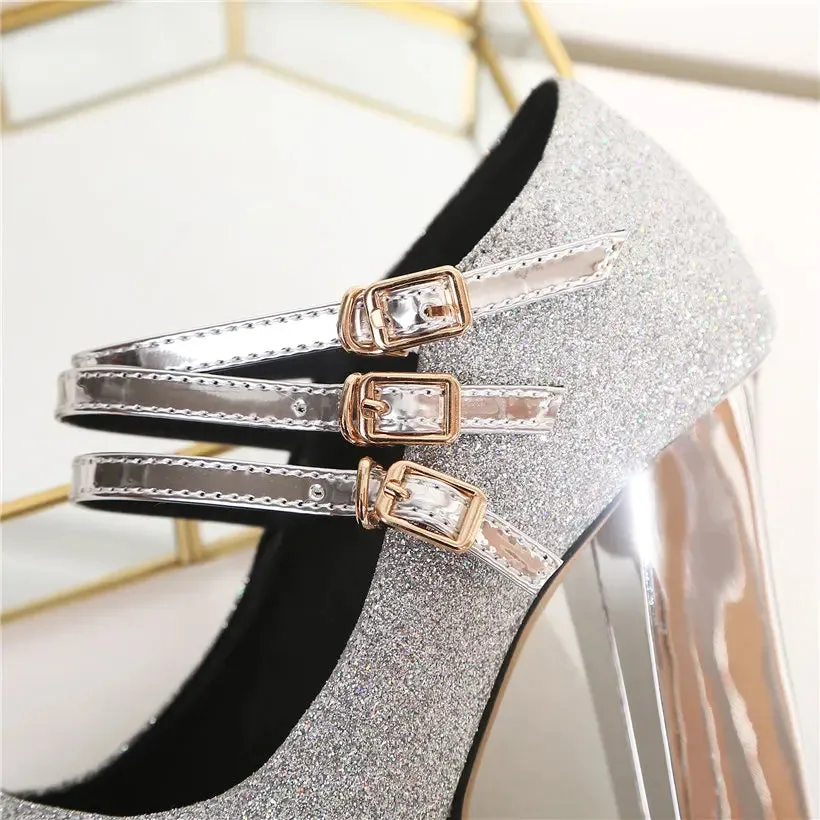 Funki Buys | Shoes | Women's Silver Gold Bling Party Platforms