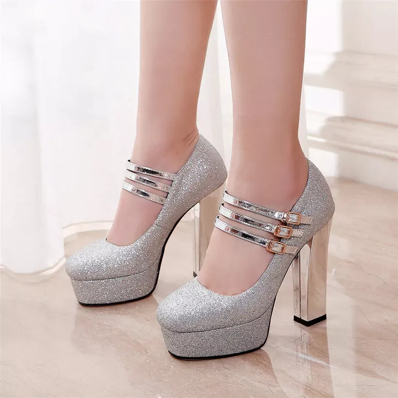 Funki Buys | Shoes | Women's Silver Gold Bling Party Platforms