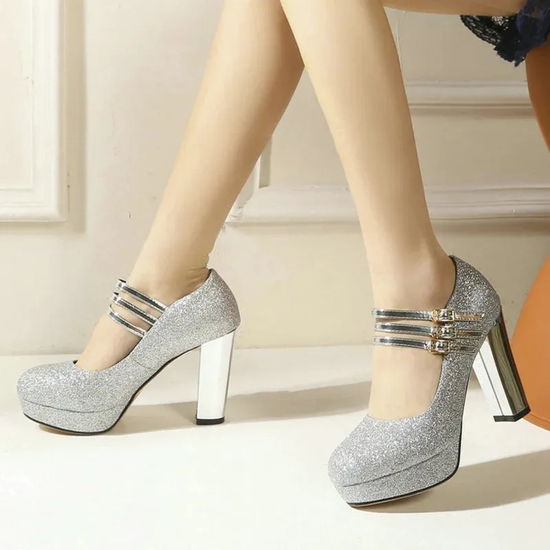 Funki Buys | Shoes | Women's Silver Gold Bling Party Platforms