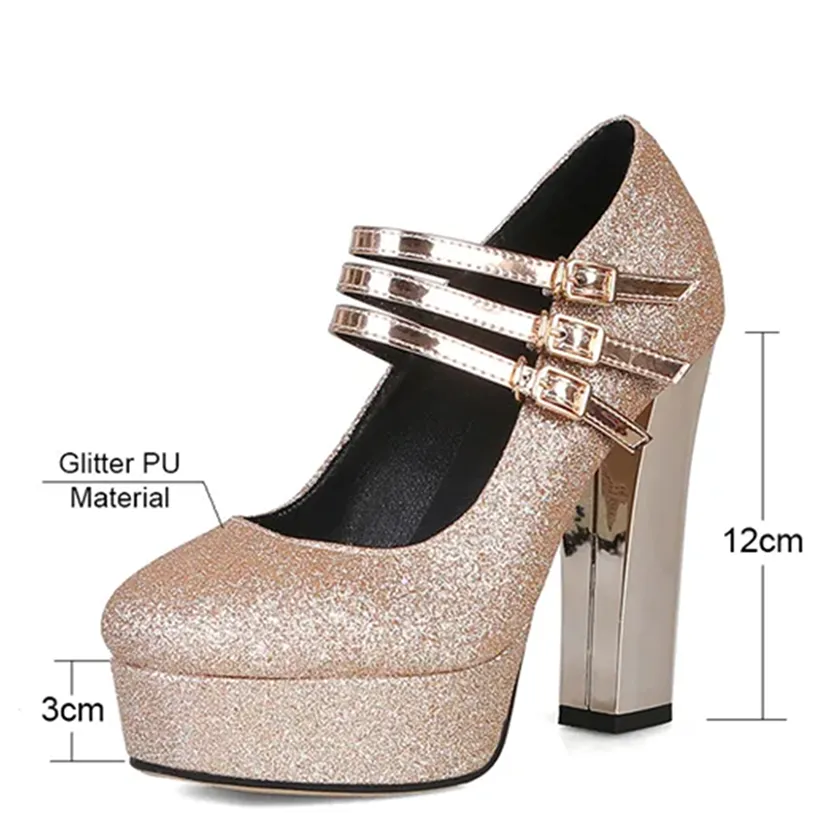 Funki Buys | Shoes | Women's Silver Gold Bling Party Platforms