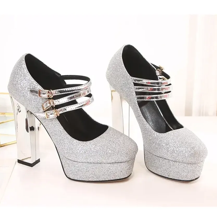 Funki Buys | Shoes | Women's Silver Gold Bling Party Platforms