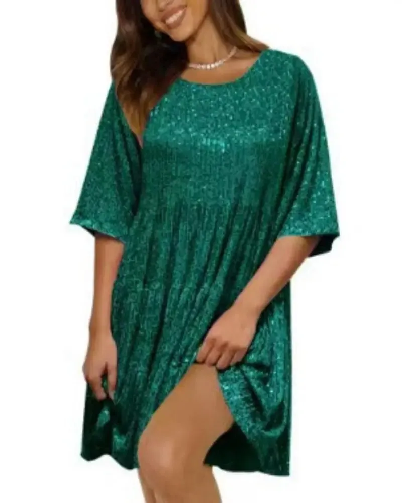 Holiday Sparkle Festive Sequined Dress