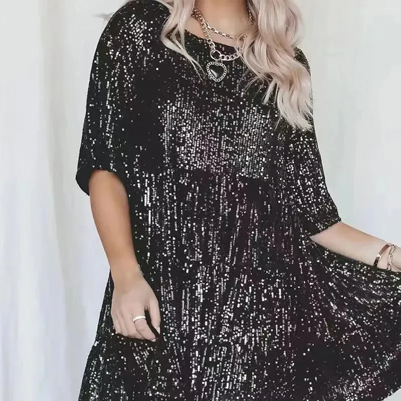 Holiday Sparkle Festive Sequined Dress