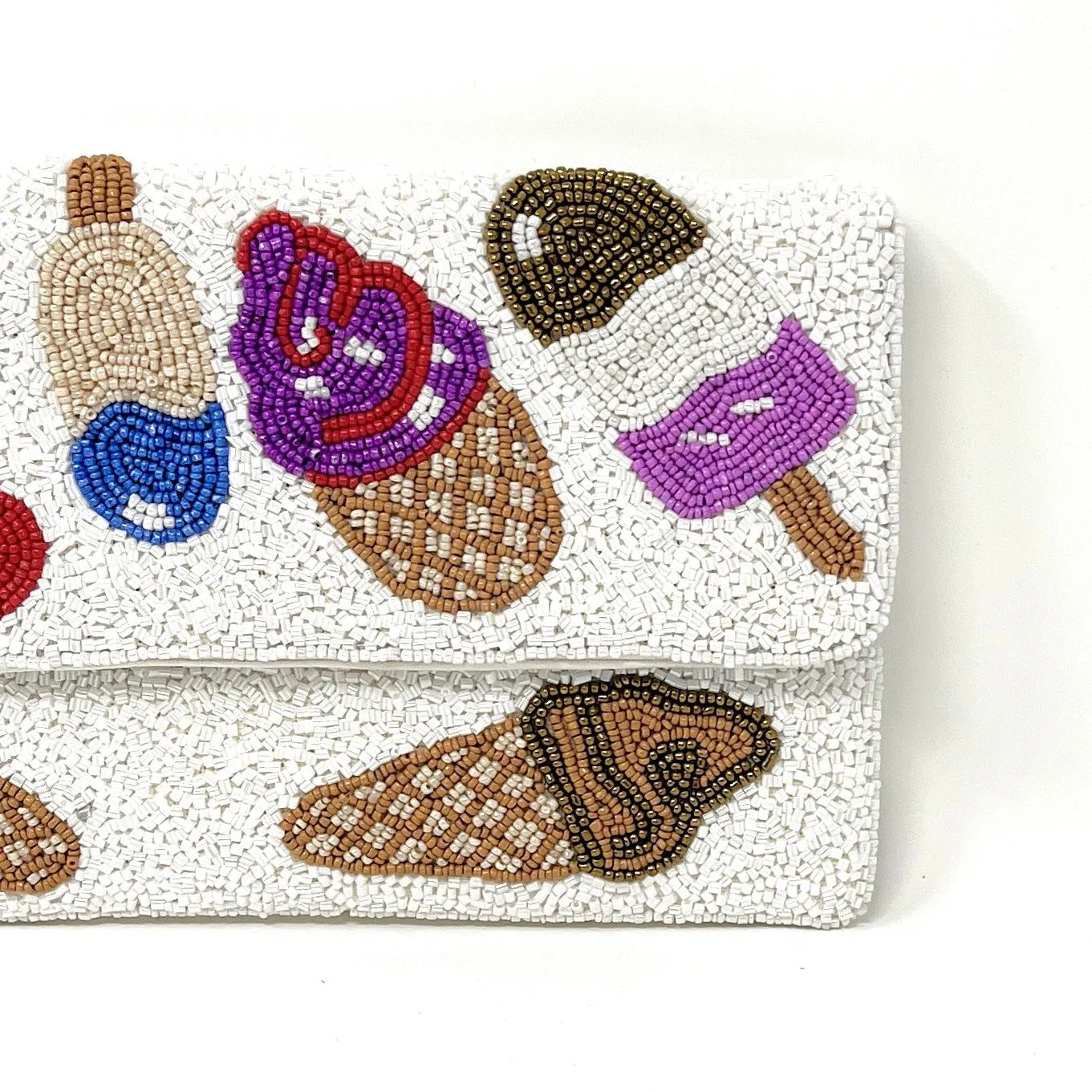 Ice Cream Beaded Clutch Purse