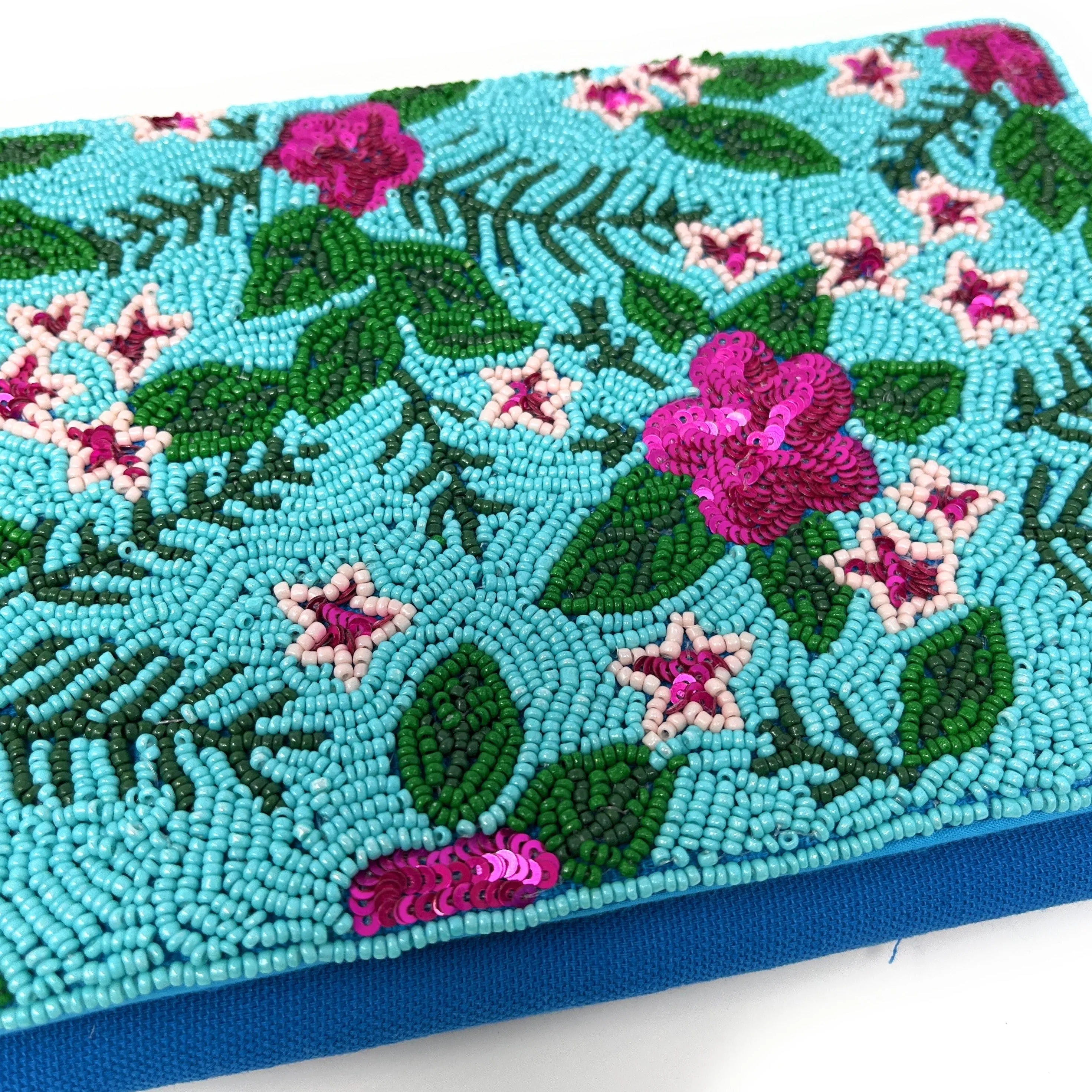 Kali Beaded Floral Clutch Purse