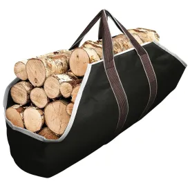 Large Canvas Log Tote Bag Carrier Indoor Fireplace Firewood Totes Holders Model Number BG001