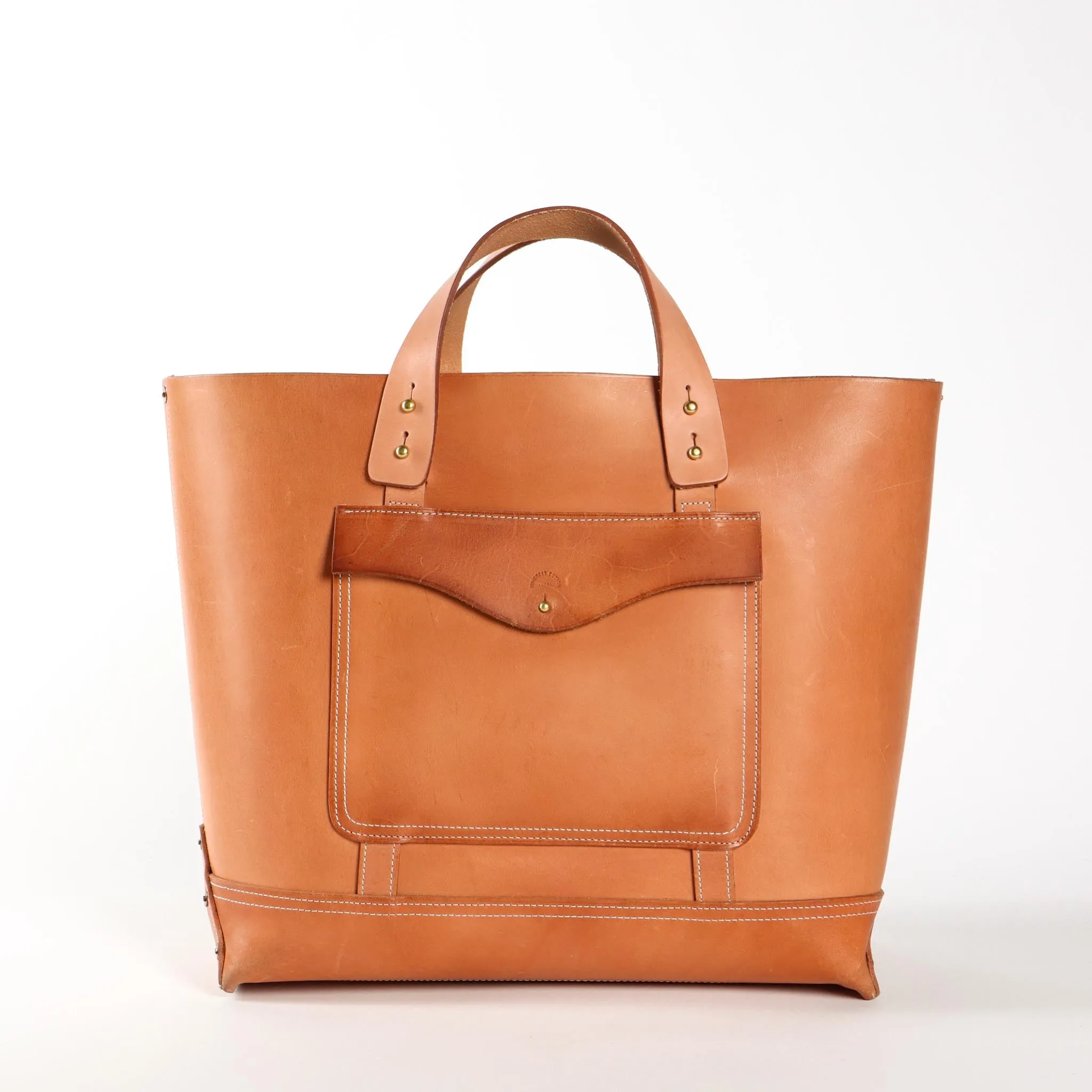 Leather Bucket Tote | Undyed